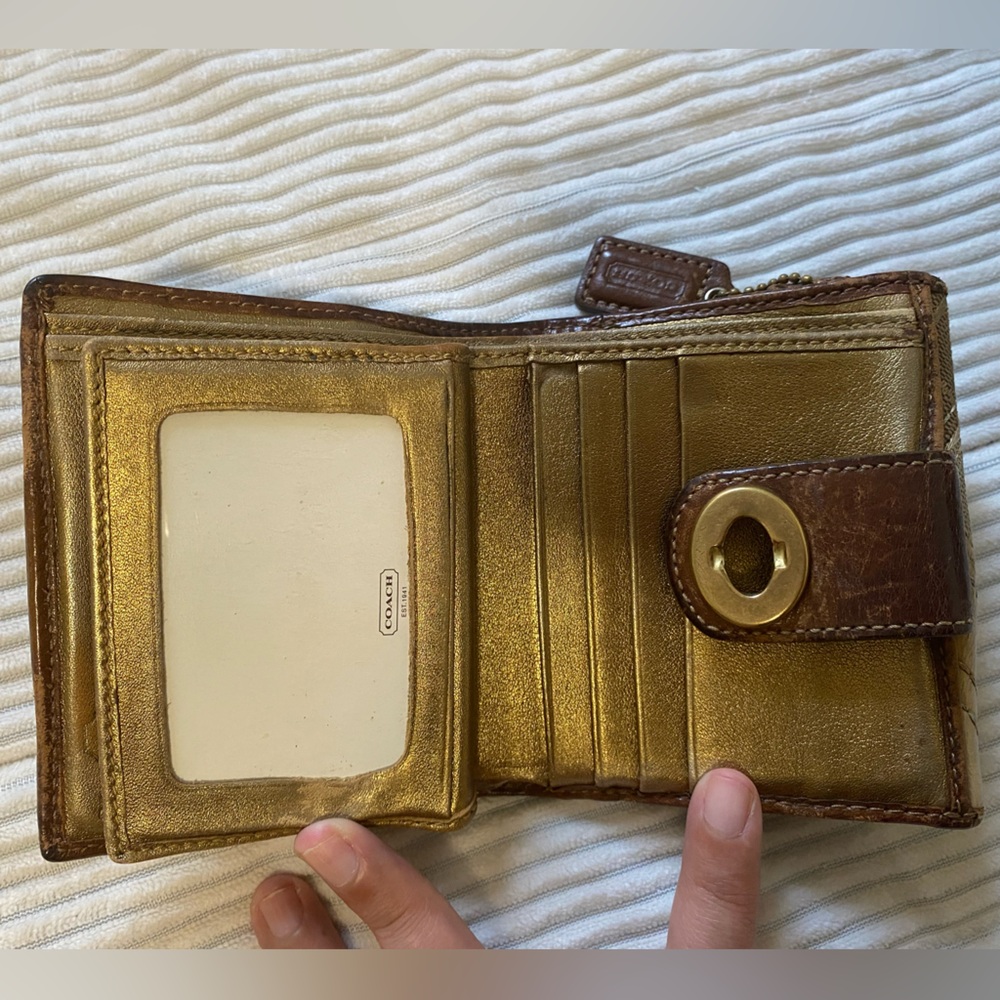 Rare Coach Patchwork Turnlock Compact Wallet - image 2